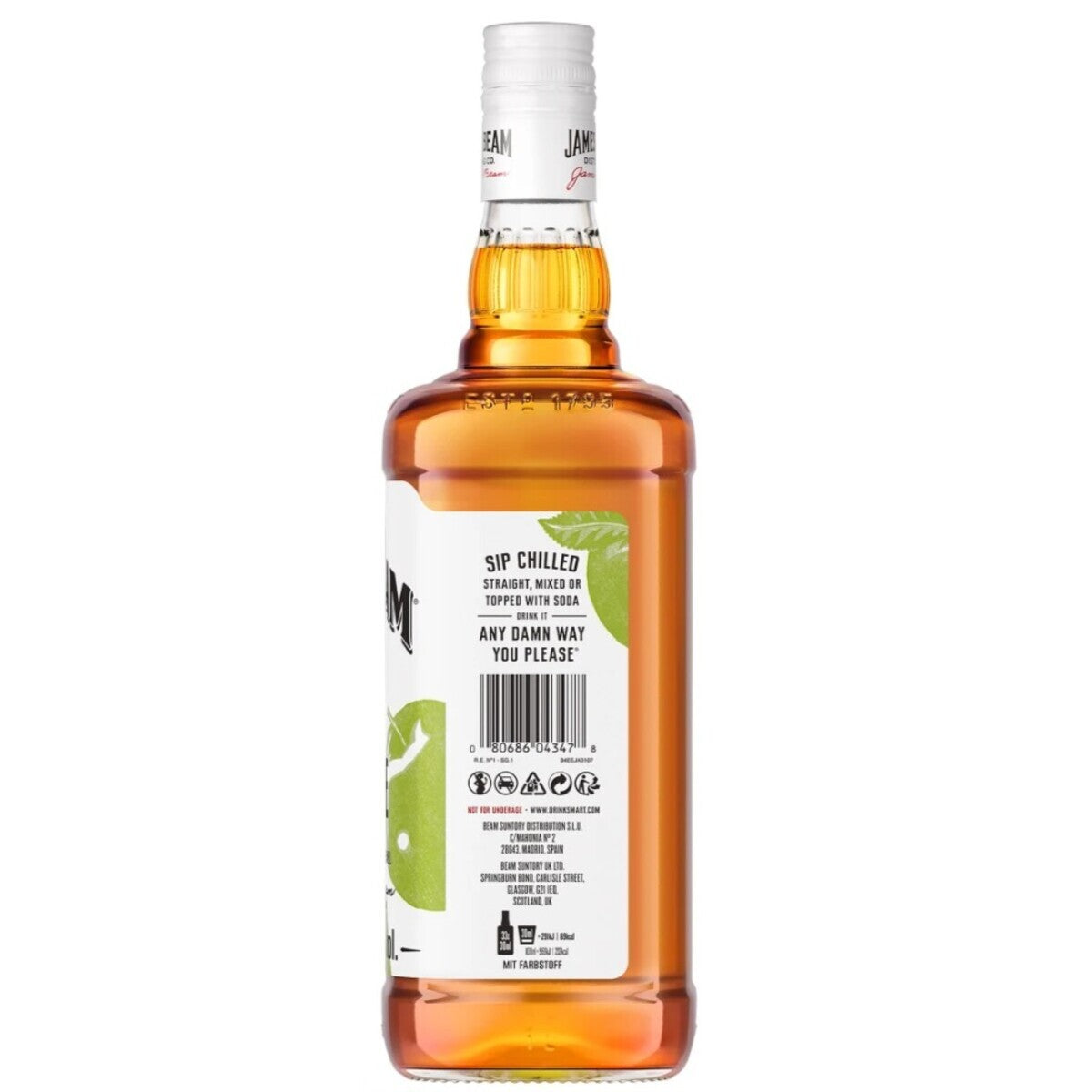 Licor de Maçã Verde Jim Beam Bourbon 1L